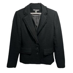 Karl Lagerfeld Fringe-Trim Blazer